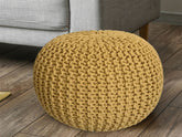 Sophia - Pouf - jaune - 100% coton recyclé - Ø 55 cm